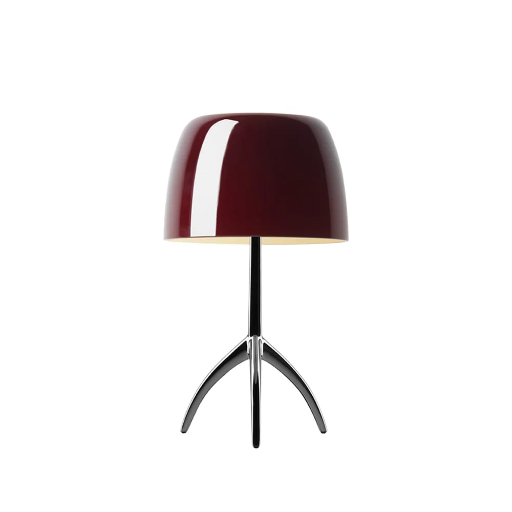 Lumiere Piccola On/Off bordslampa, körsbärsröd, svartkrom Foscarini