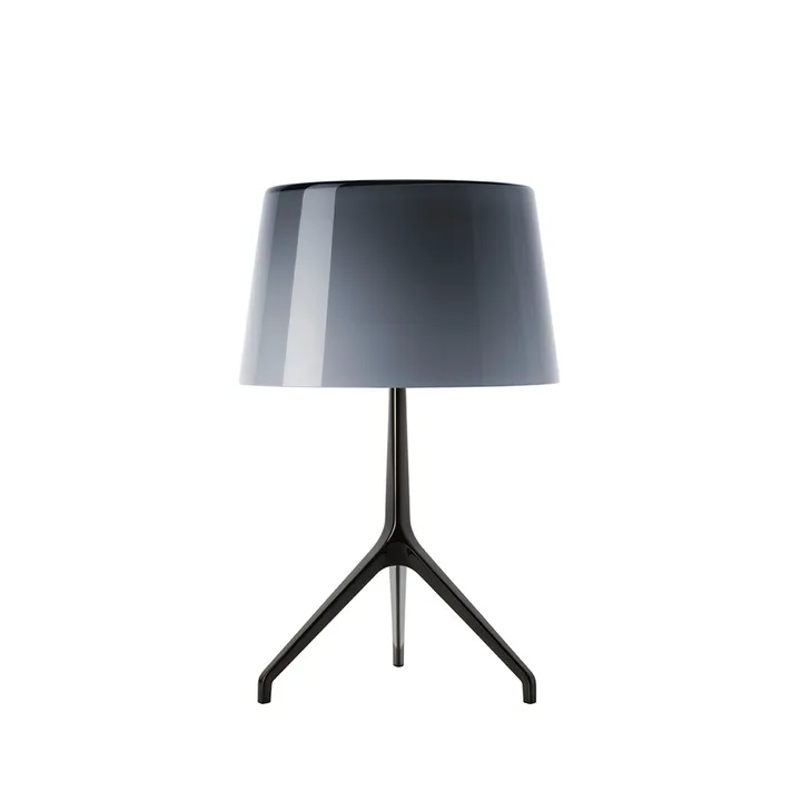 Lumiere XXS bordslampa - grå, munblåst glas, svart krom - Foscarini