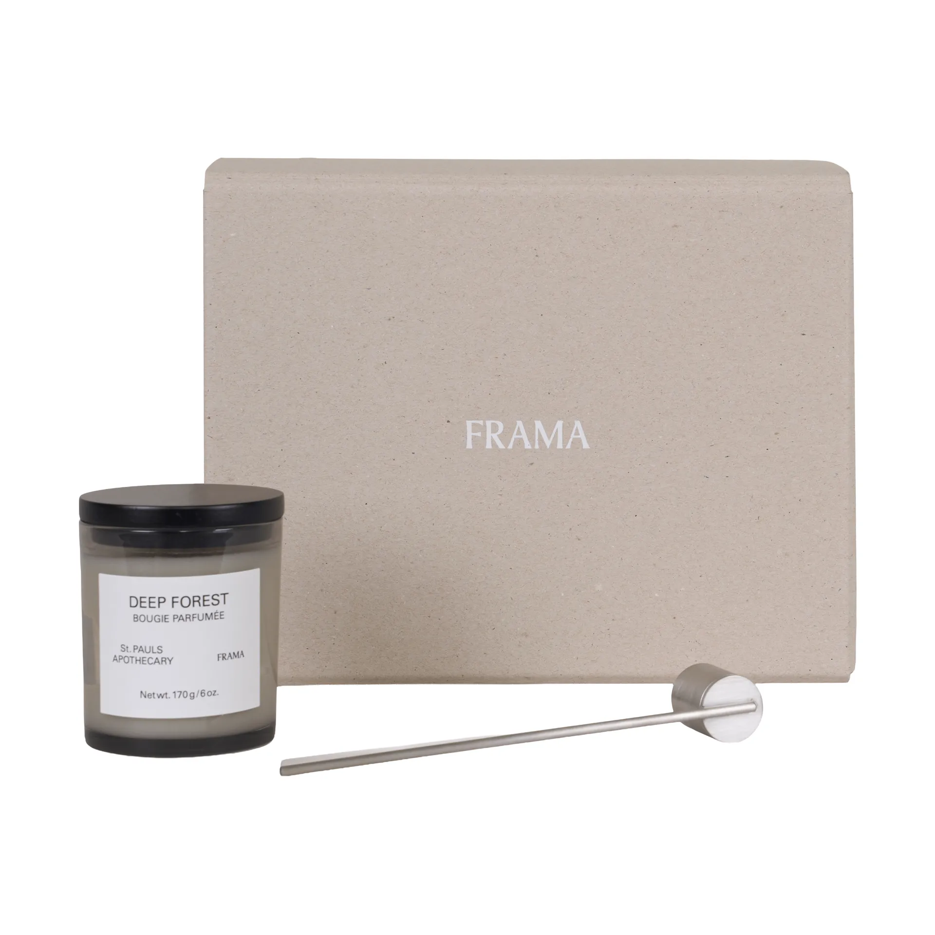 FRAMA gåvoset doftljus + ljussläckare, Deep Forest FRAMA