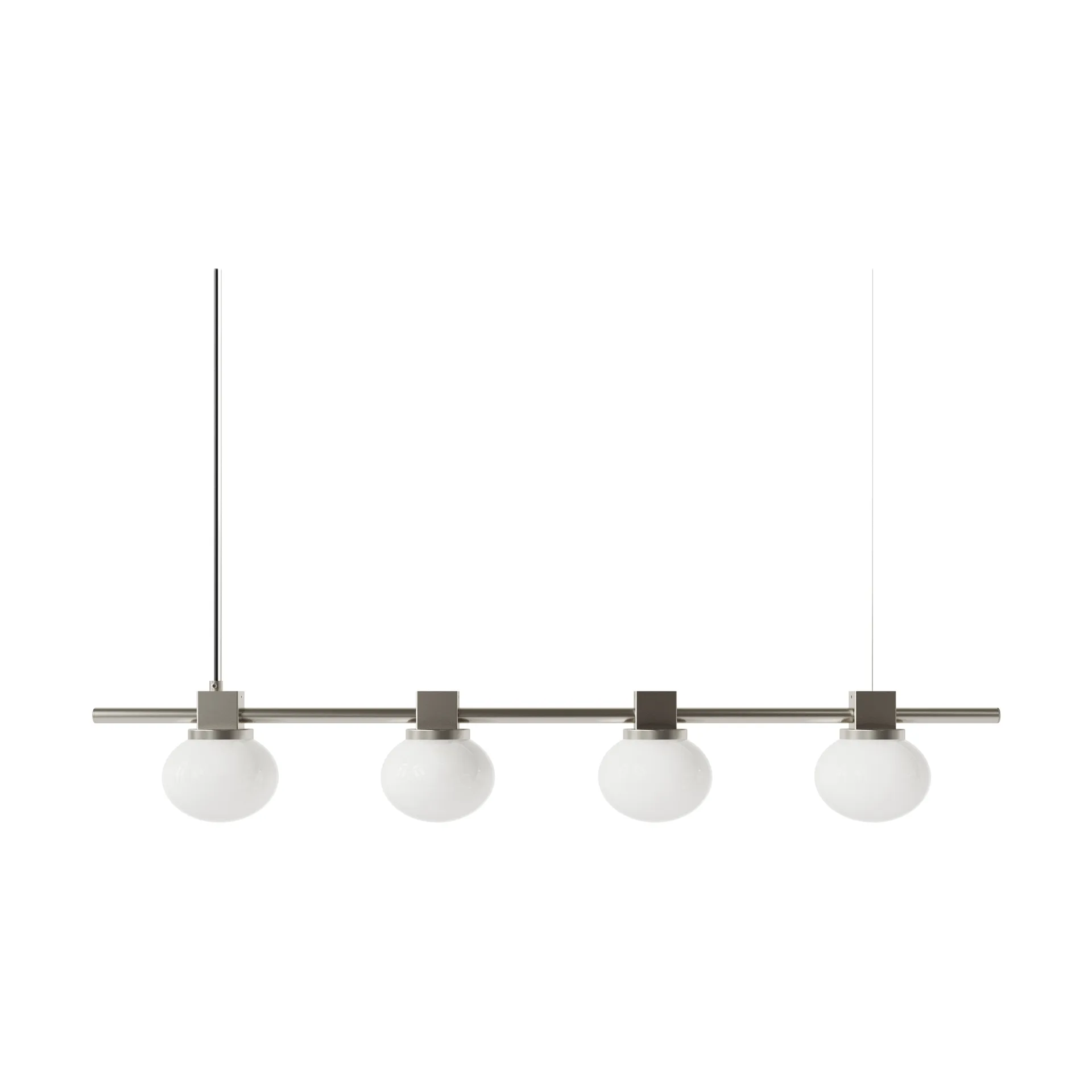 Ovoid Pendant Light Quadruple pendel, Rostfritt stål, opalglas FRAMA