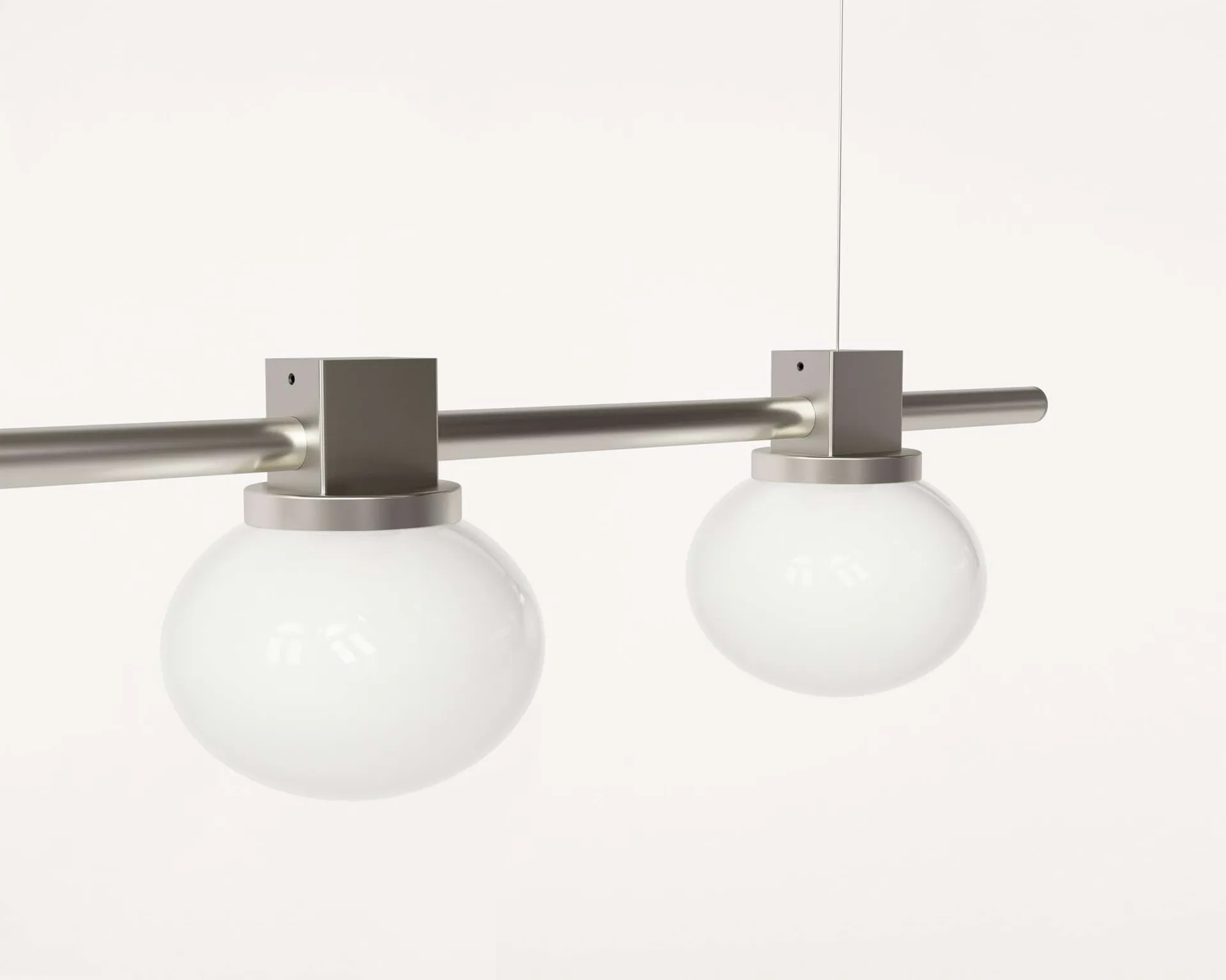 Ovoid Pendant Light Quadruple pendel, Rostfritt stål, opalglas FRAMA