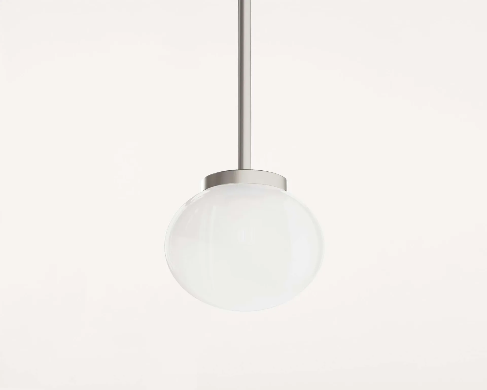 Ovoid Pendant Light Single pendel, Rostfritt stål, opalglas FRAMA