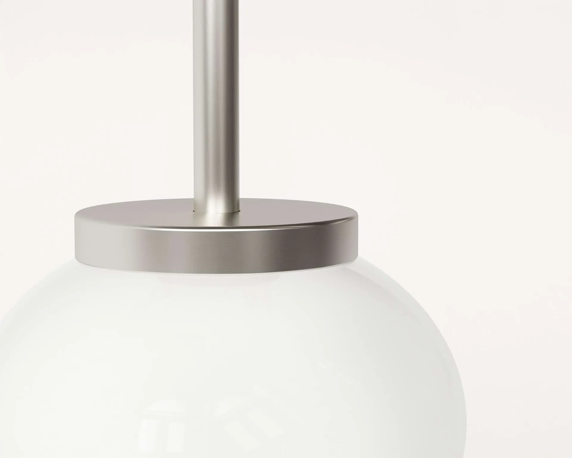 Ovoid Pendant Light Single pendel, Rostfritt stål, opalglas FRAMA