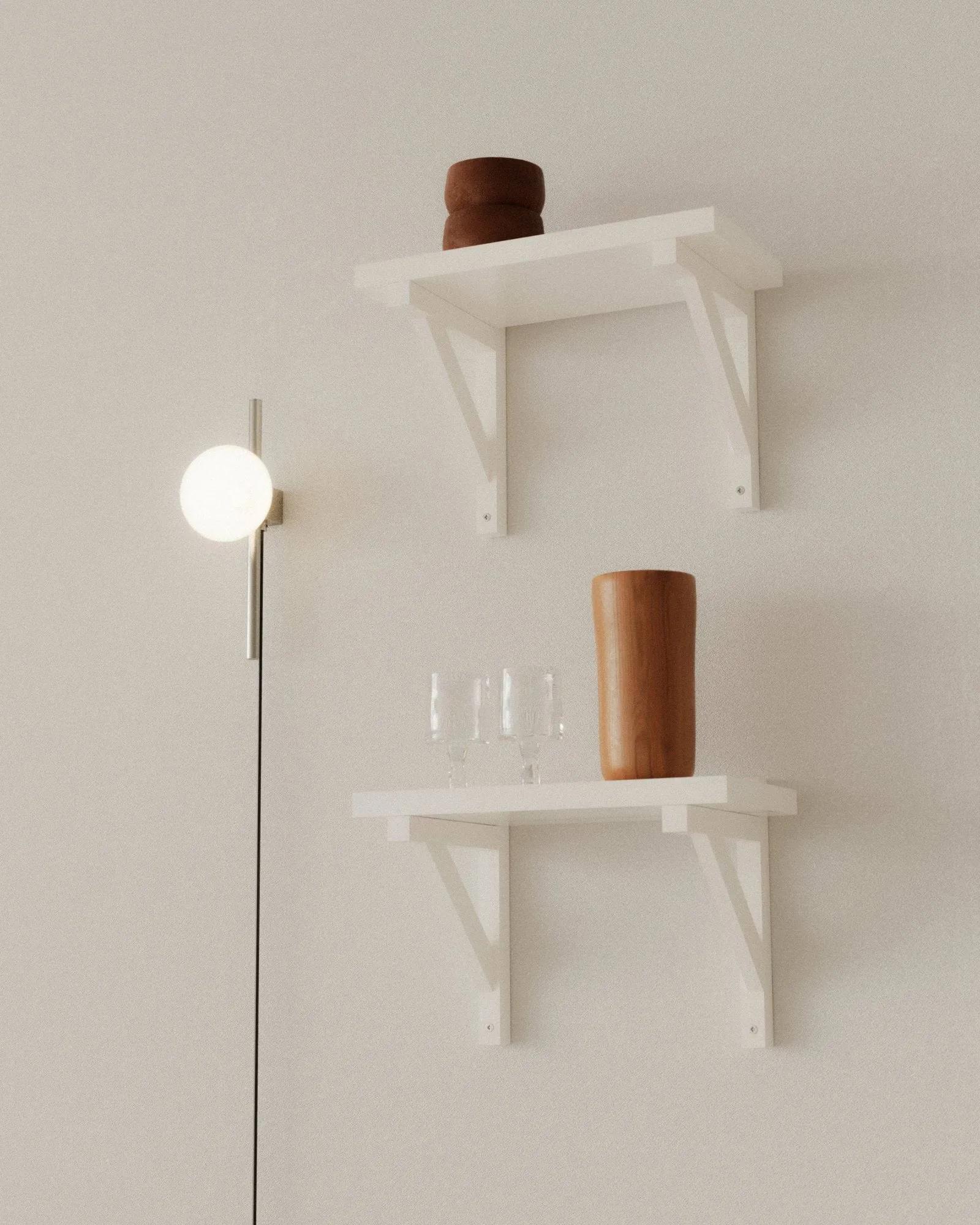 Ovoid Single vägglampa, Rostfritt stål-opalglas FRAMA