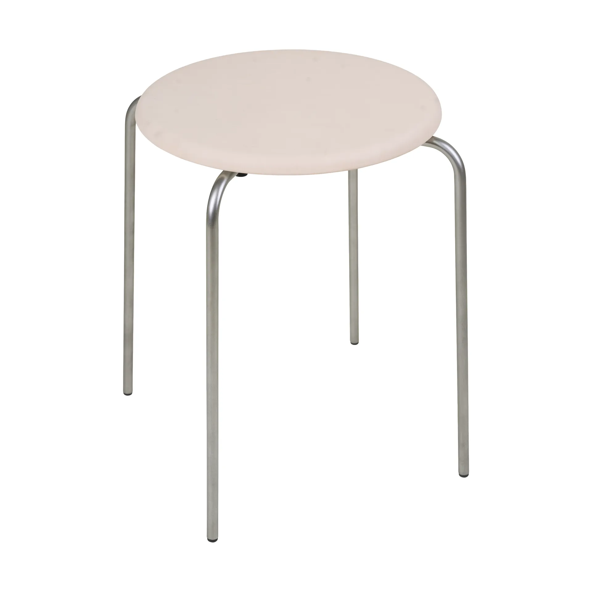 Petit Rond rund pall, Rostfritt stål-läder Natural FRAMA