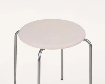 Petit Rond rund pall - Rostfritt stål-läder Natural - FRAMA