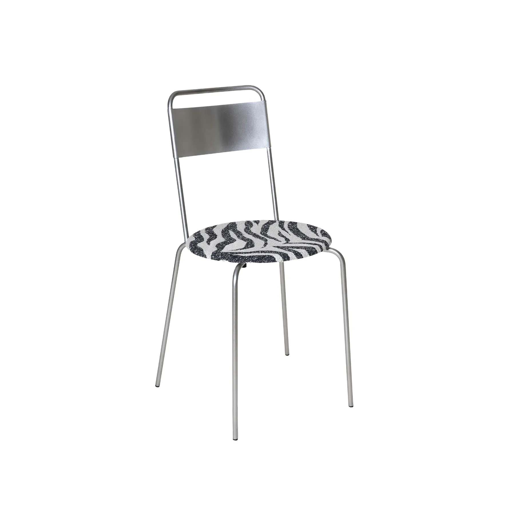 Petit Rond stol, Rostfritt stål-tyg Zebra FRAMA