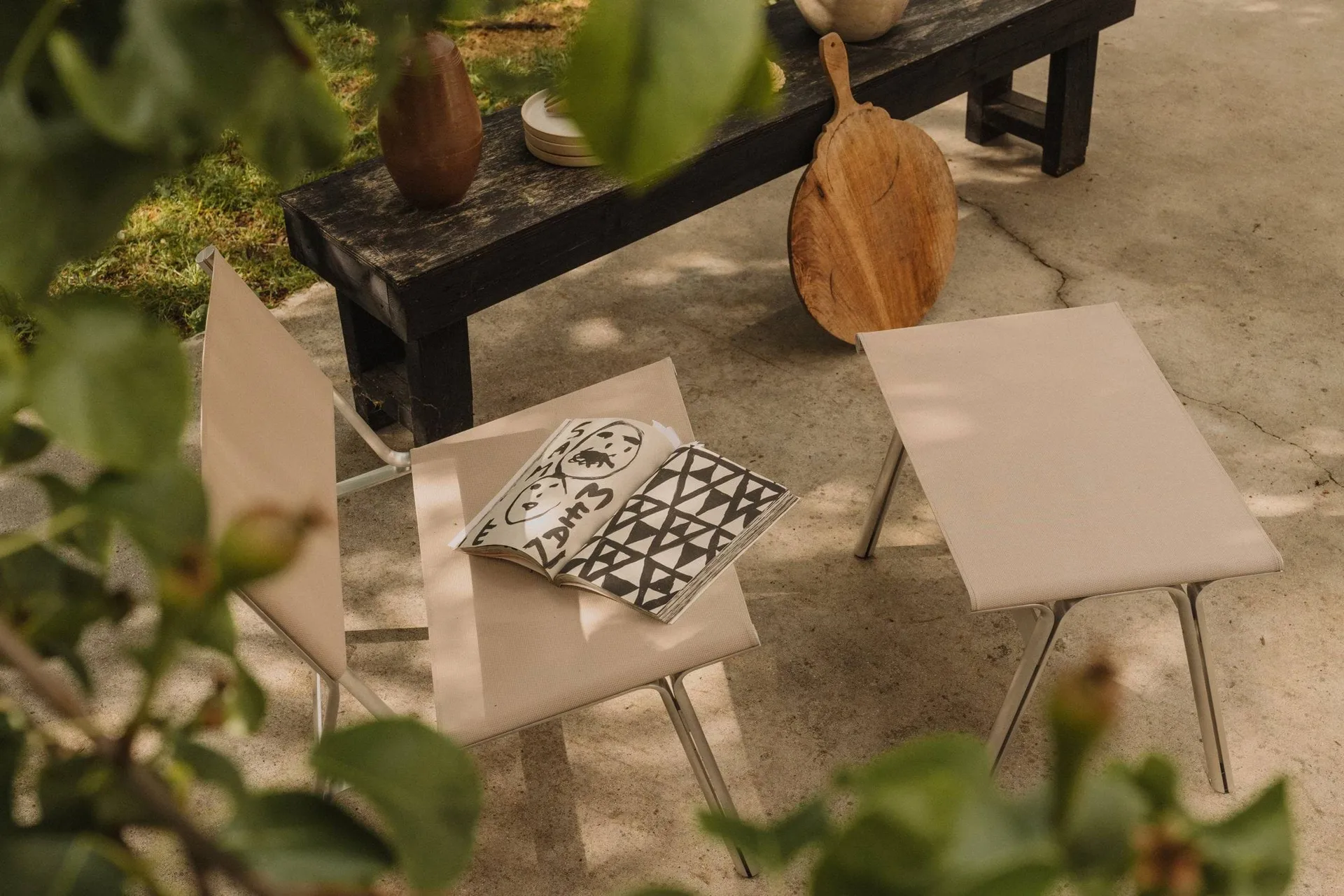 Union loungestol, Aluminium-Sandstone Mesh FRAMA