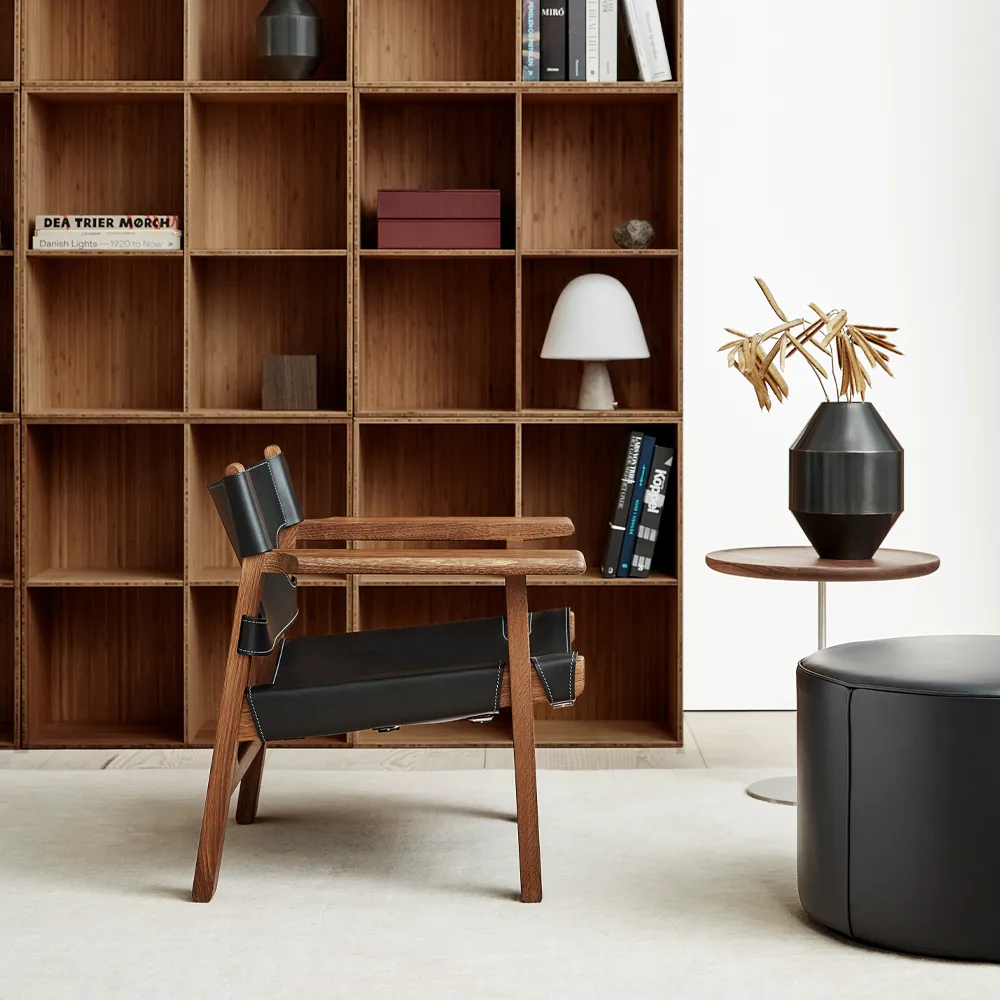 Den spanske stol fåtölj, Läder cognac-oljad ek Fredericia Furniture