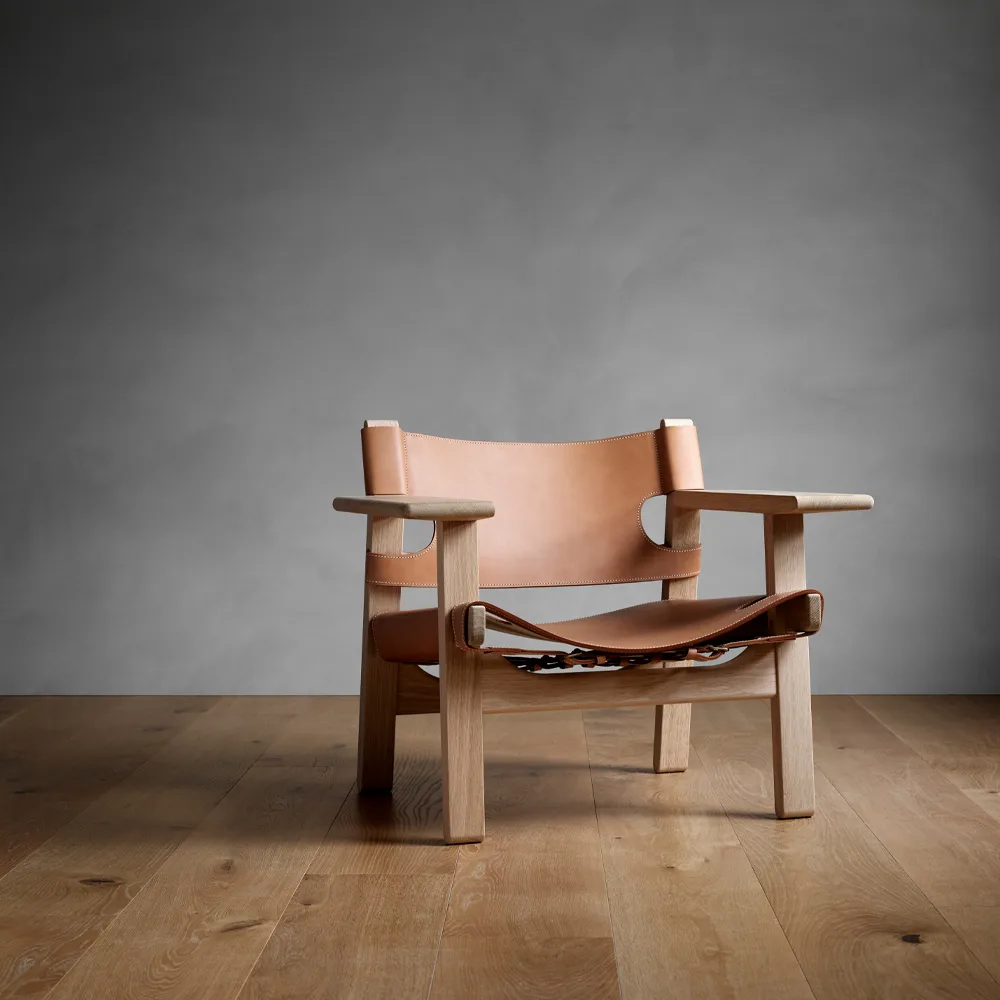 Den spanske stol fåtölj, Läder cognac-såpad ek Fredericia Furniture