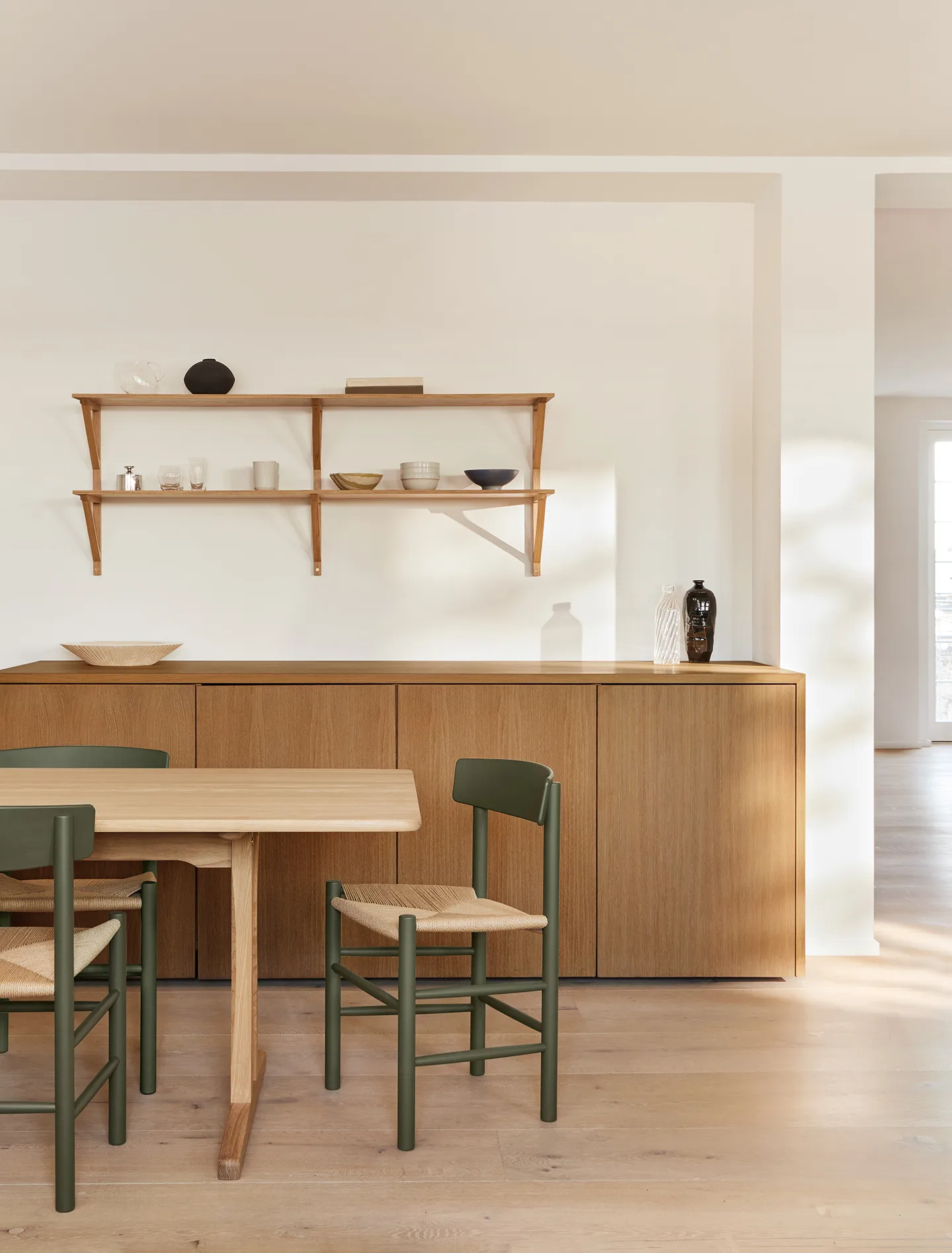 J39 stol, Khaki green-flätad natur Fredericia Furniture