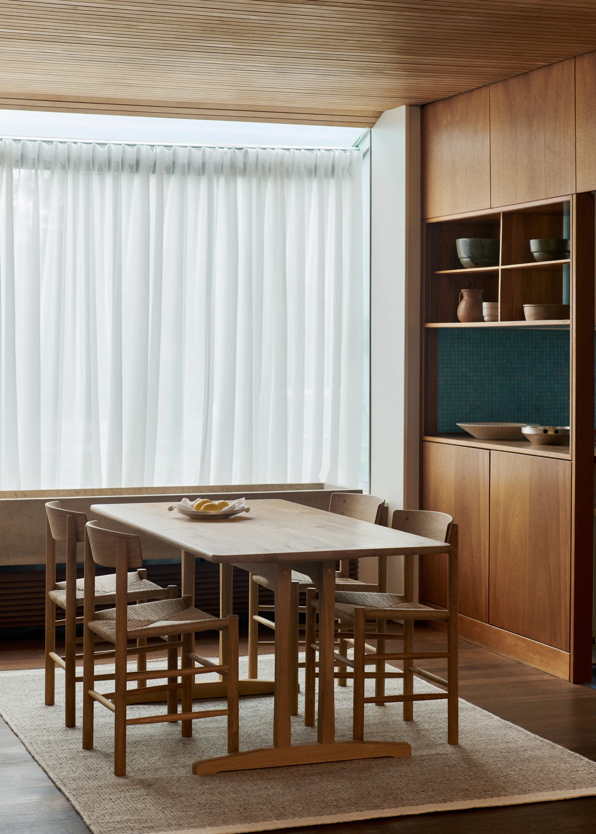 J39 stol, Oljad ek-flätad natur, 4-pack Fredericia Furniture