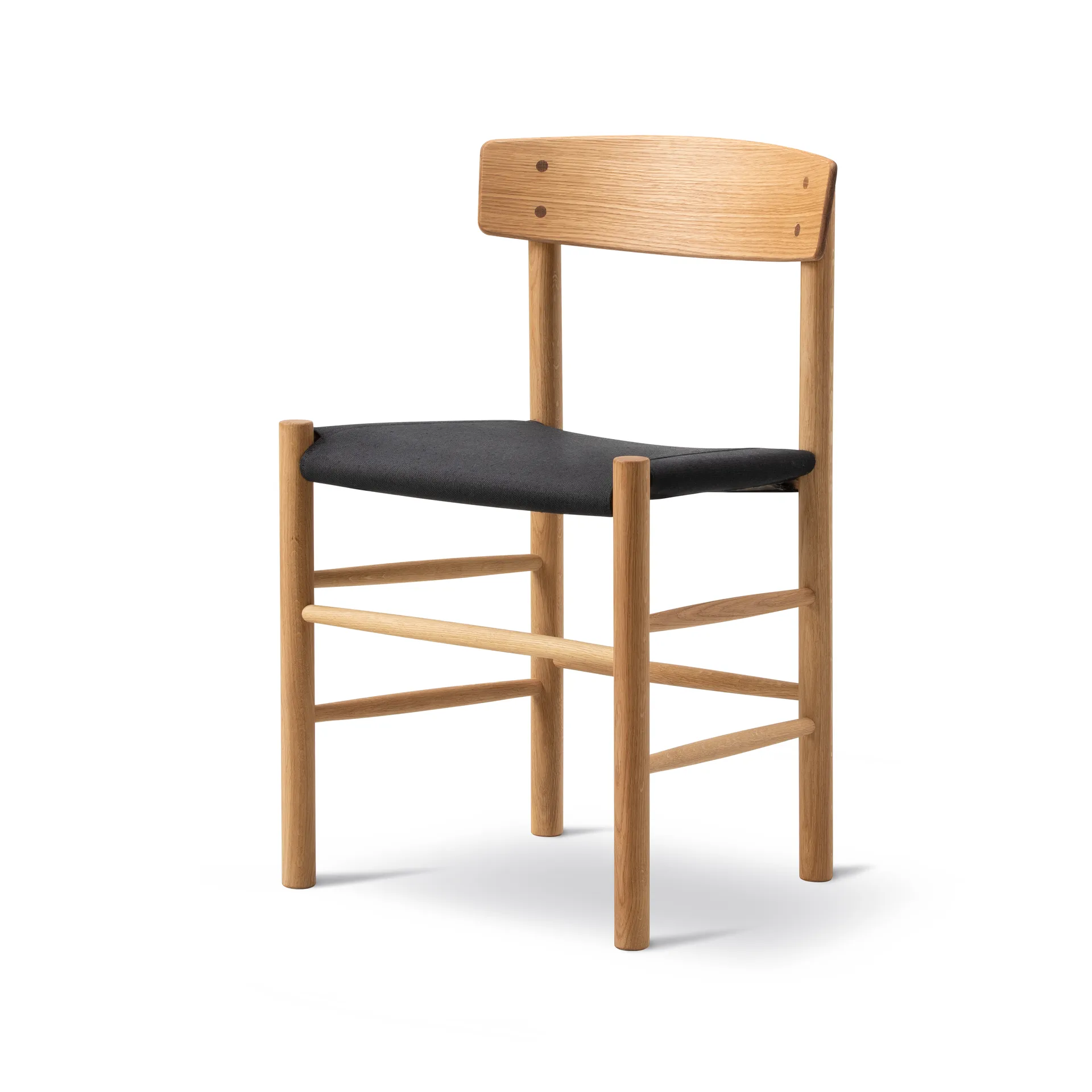 J39 stol, Oljad ek-svart canvas Fredericia Furniture