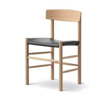 J39 stol - Såpad ek-läder Omni 301 Black - Fredericia Furniture