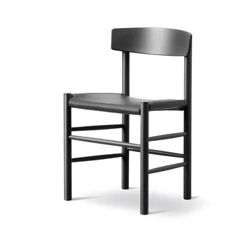 J39 stol - Svartlackerad bok-läder Omni 301 svart - Fredericia Furniture