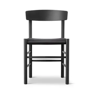 J39 stol - Svartlackerad bok-svart canvas - Fredericia Furniture