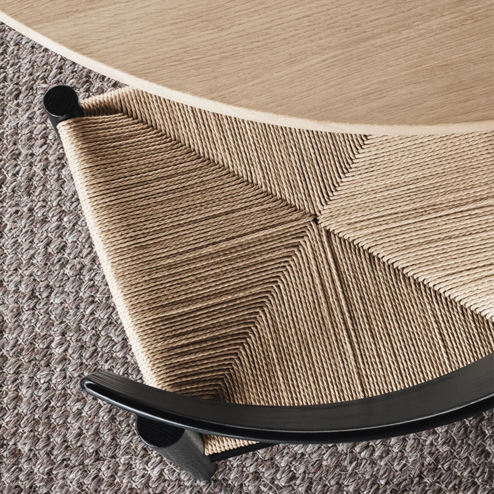 J39 stol, Svartlackerad ek-flätad svart Fredericia Furniture