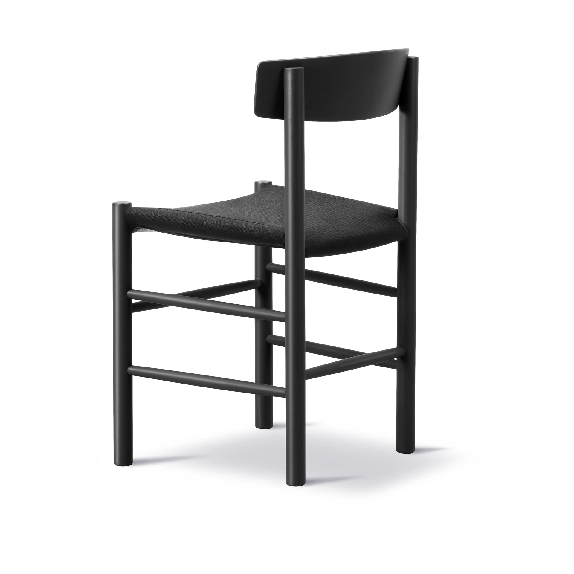 J39 stol, Svartlackerad ek-svart canvas Fredericia Furniture