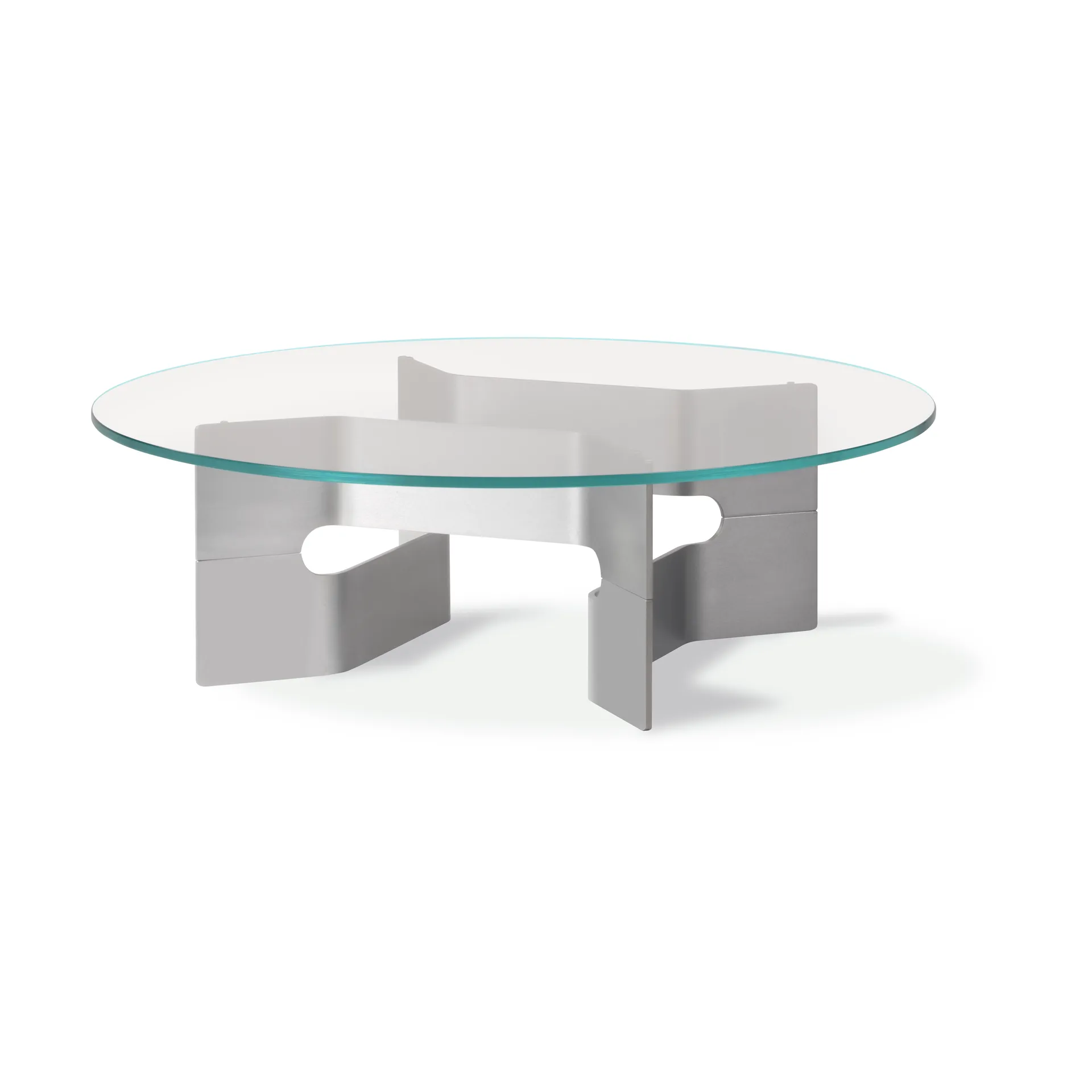 JG soffbord Ø98 cm, Glas-borstad aluminium Fredericia Furniture