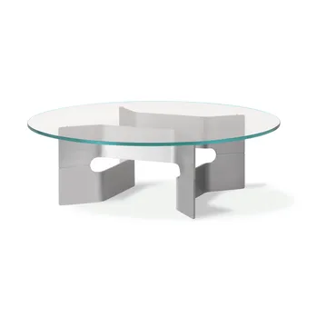 JG soffbord Ø98 cm - Glas-borstad aluminium - Fredericia Furniture