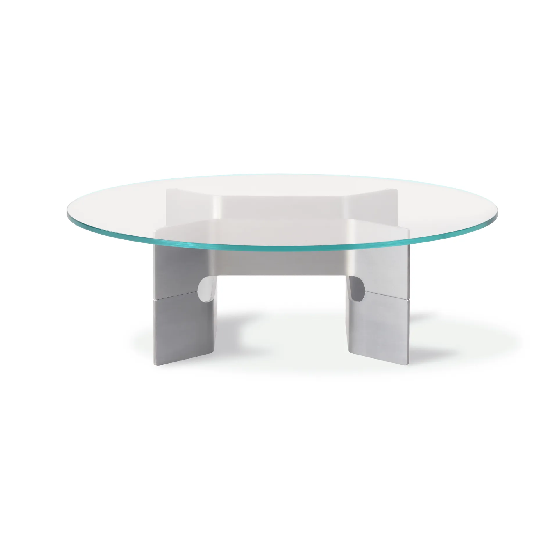 JG soffbord Ø98 cm, Glas-borstad aluminium Fredericia Furniture