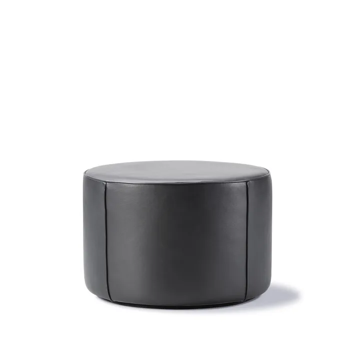 Mono sittpuff - Läder omni 301 black-Ø55 cm - Fredericia Furniture