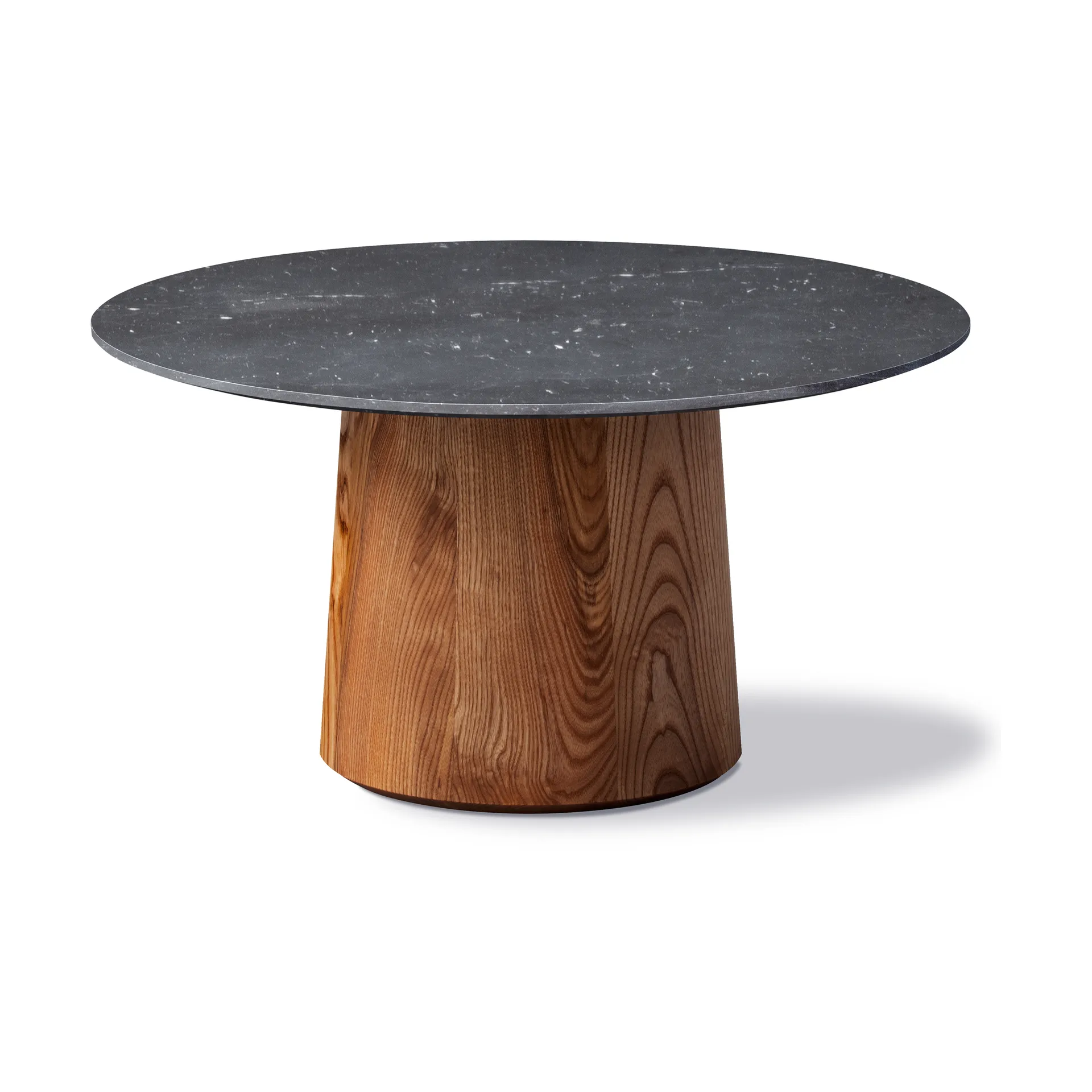 Niveau soffbord Ø61cm, Black Marquina-ash brown stained Fredericia Furniture