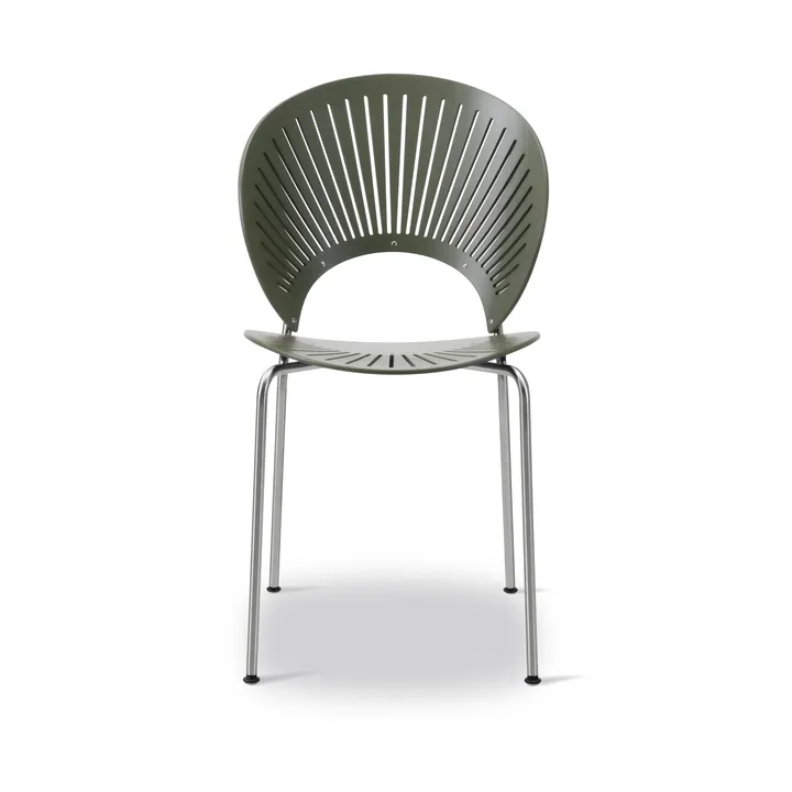Trinidad 3398 stol - Khaki green-krom - Fredericia Furniture