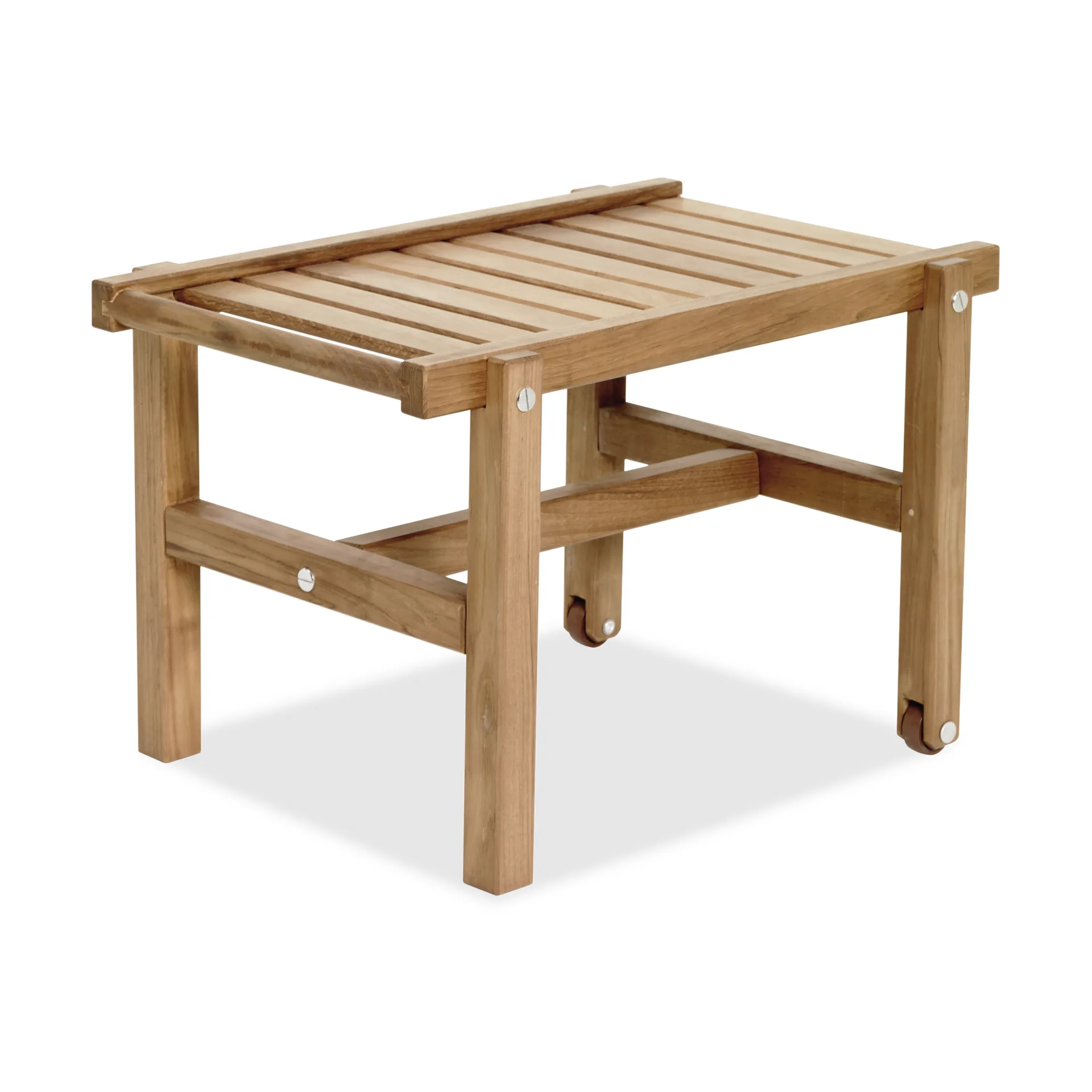 49 rullbord, Teak, 48x45 cm Fri Form