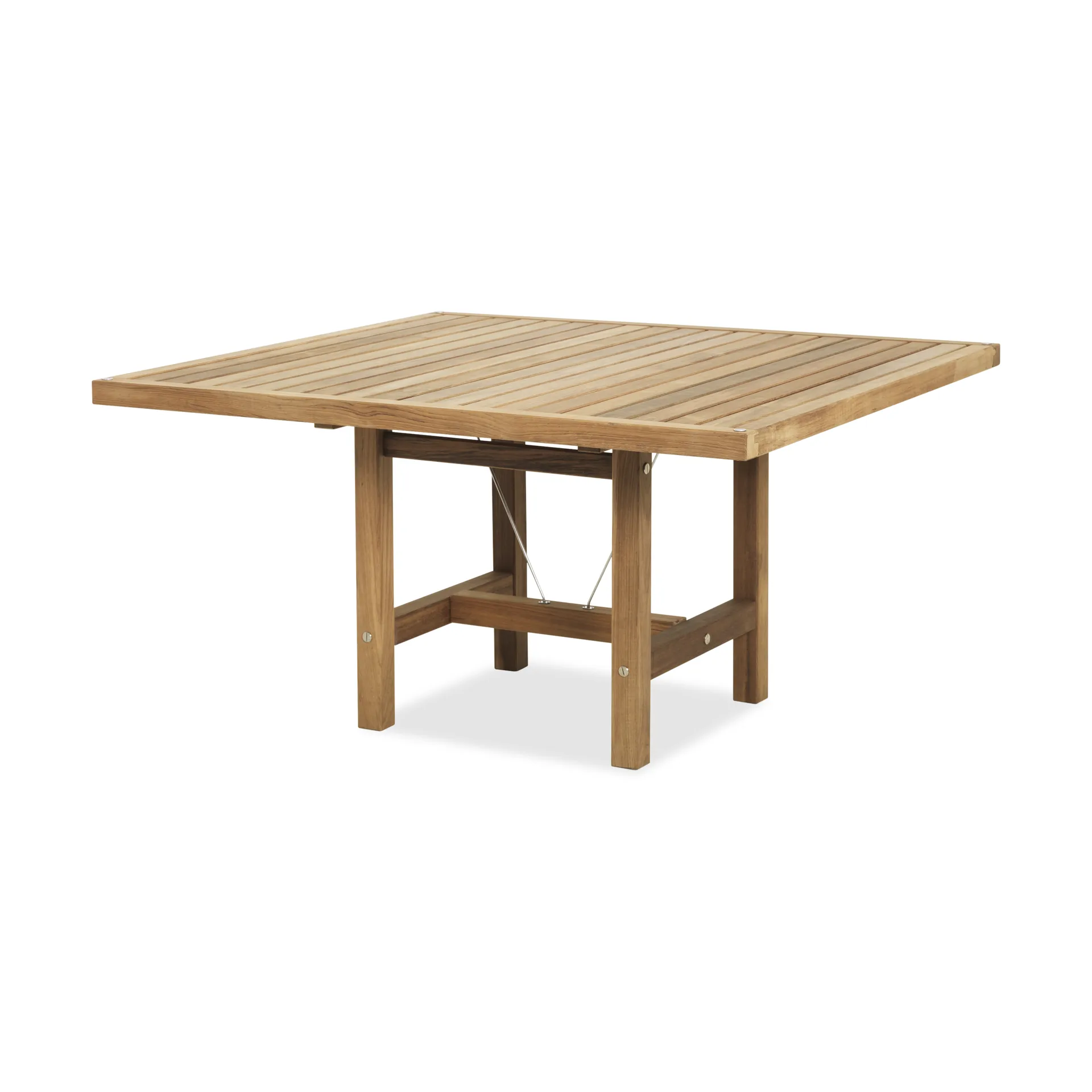 65 bord, Teak, 128x120x68 cm Fri Form