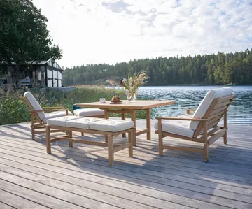 65 bord - Teak, 128x120x68 cm - Fri Form