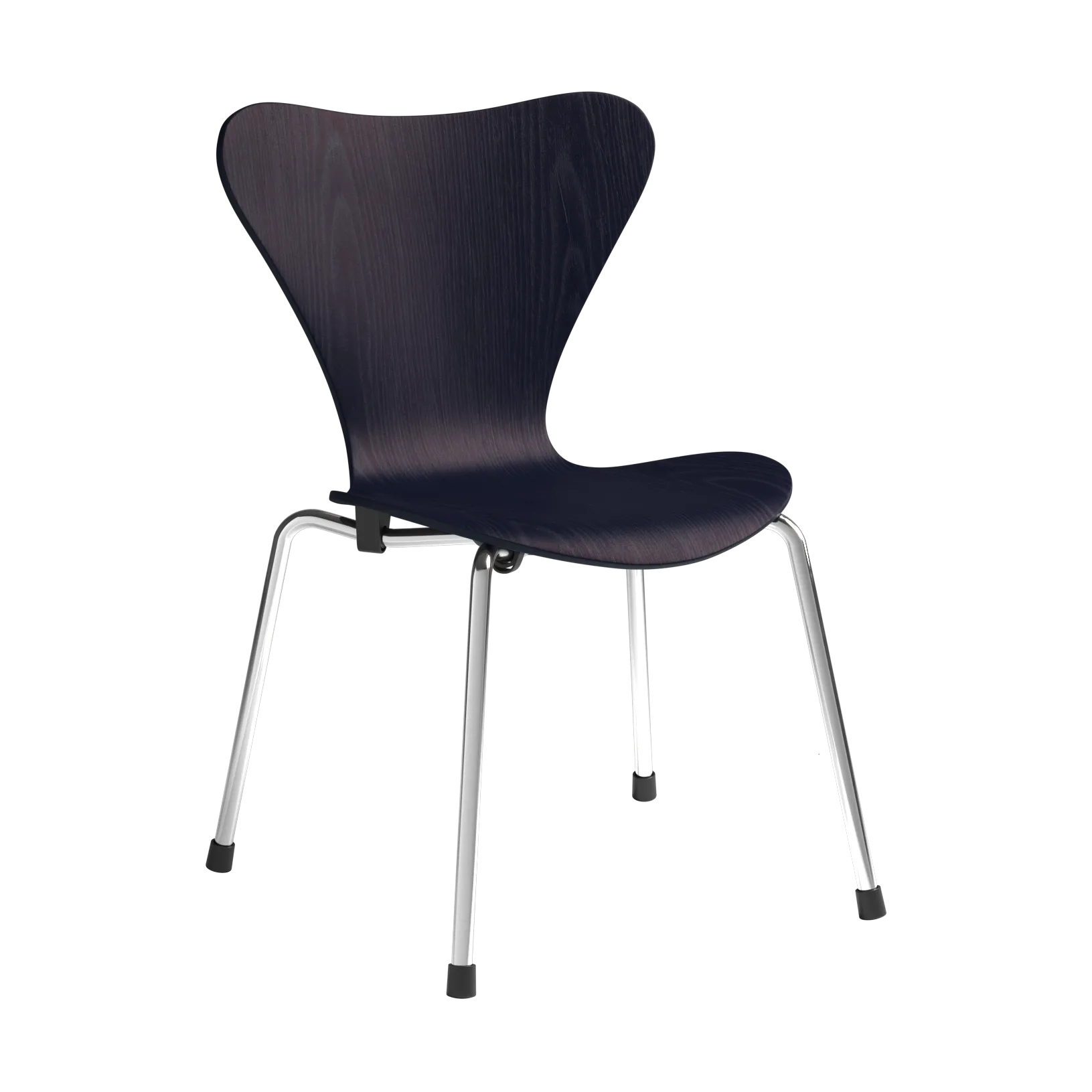 3177 Sjuan barnstol, Midnight blue färgad ask-krom Fritz Hansen