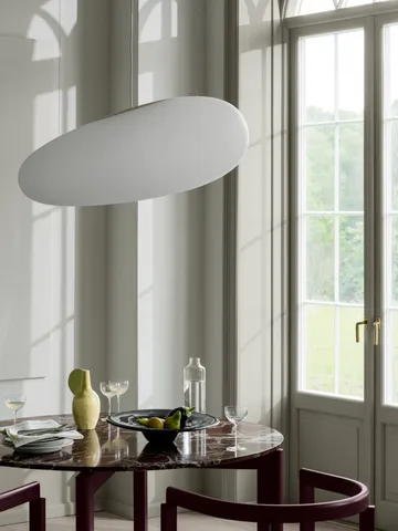 After matbord Ø120 cm - Polerad marmor-burgundy - Fritz Hansen