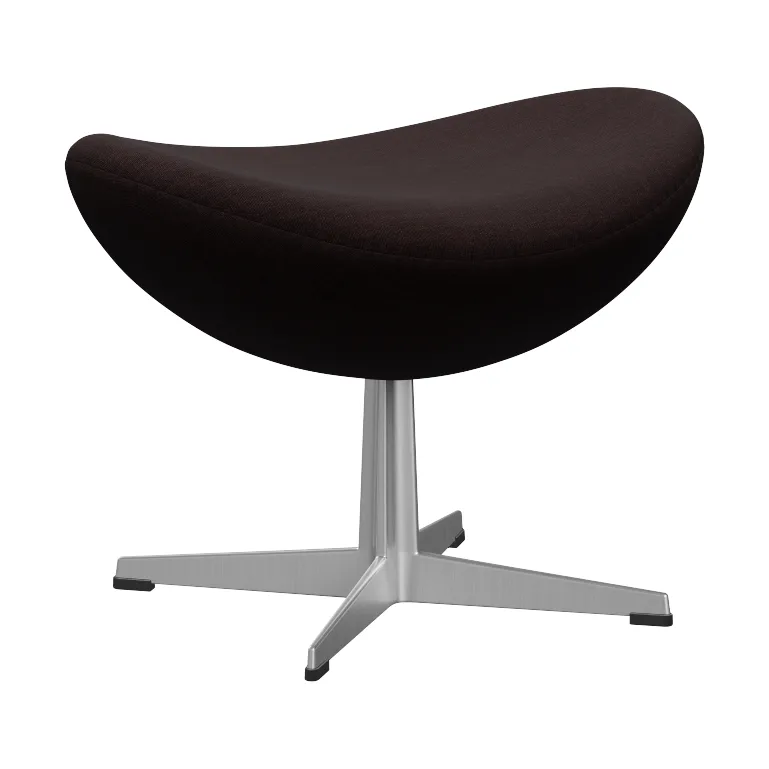 Ägget 3127 fotpall, Canvas 2 Light black 0374-steel Fritz Hansen