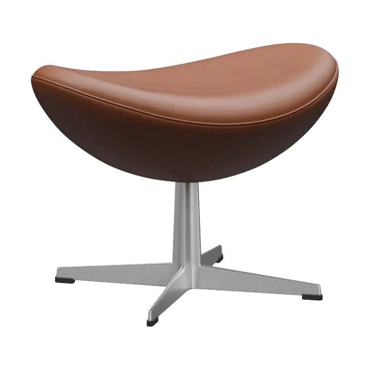 Ägget 3127 fotpall - Leather Essential Walnut-steel - Fritz Hansen