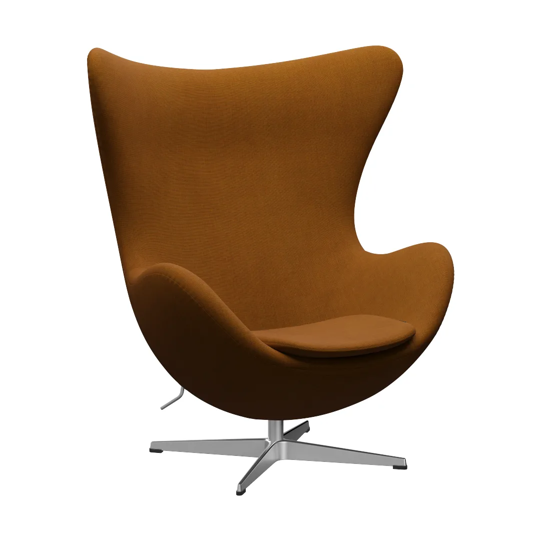 Ägget 3316 fåtölj, Canvas 2 Dark Beige 0424 -steel Fritz Hansen
