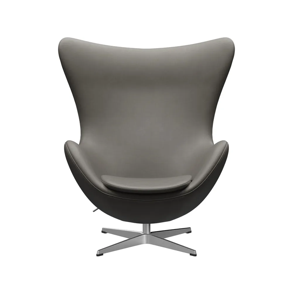 Ägget 3316 fåtölj, Leather essential lava-steel Fritz Hansen