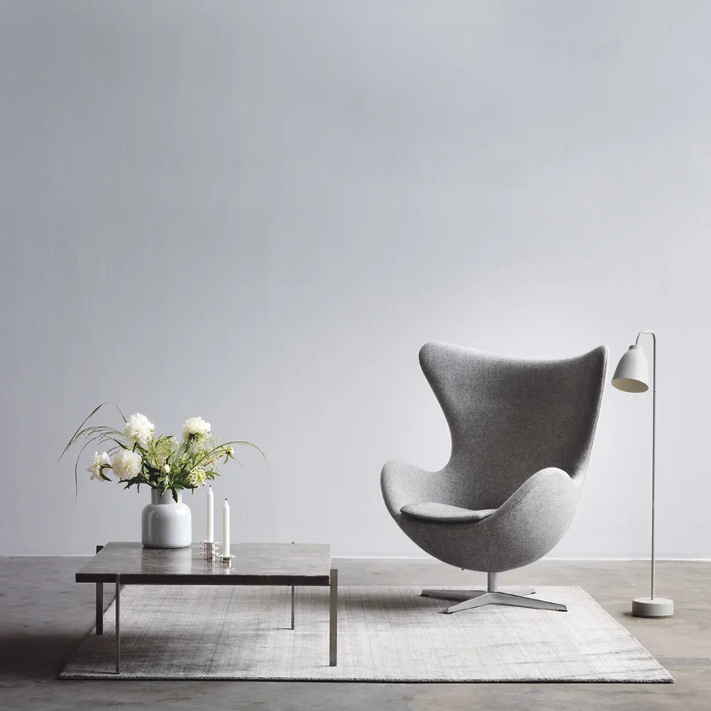 Ägget 3316 fåtölj, Leather essential walnut-steel Fritz Hansen