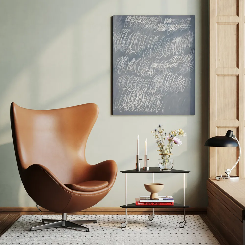 Ägget 3316 fåtölj, Leather grace walnut-steel Fritz Hansen