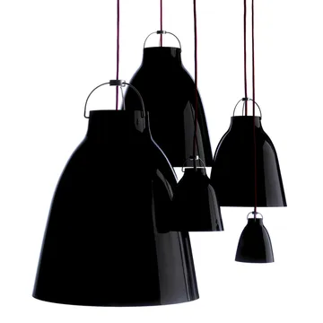 Caravaggio 1 pendel - Vit blank-grå textilsladd - Fritz Hansen