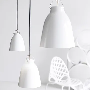 Caravaggio 1 pendel - Vit blank-grå textilsladd - Fritz Hansen