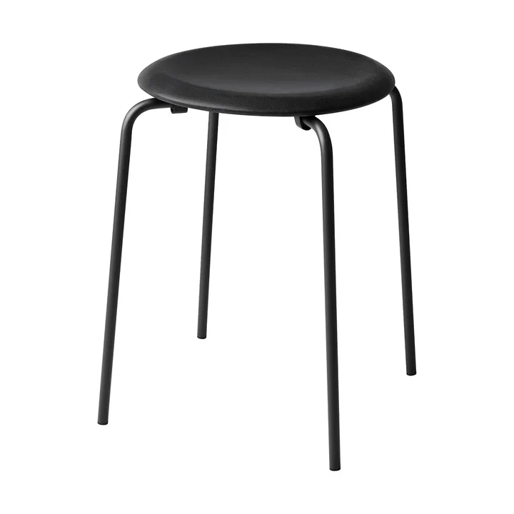 Dot rund pall läder - Essential black-matt black - Fritz Hansen