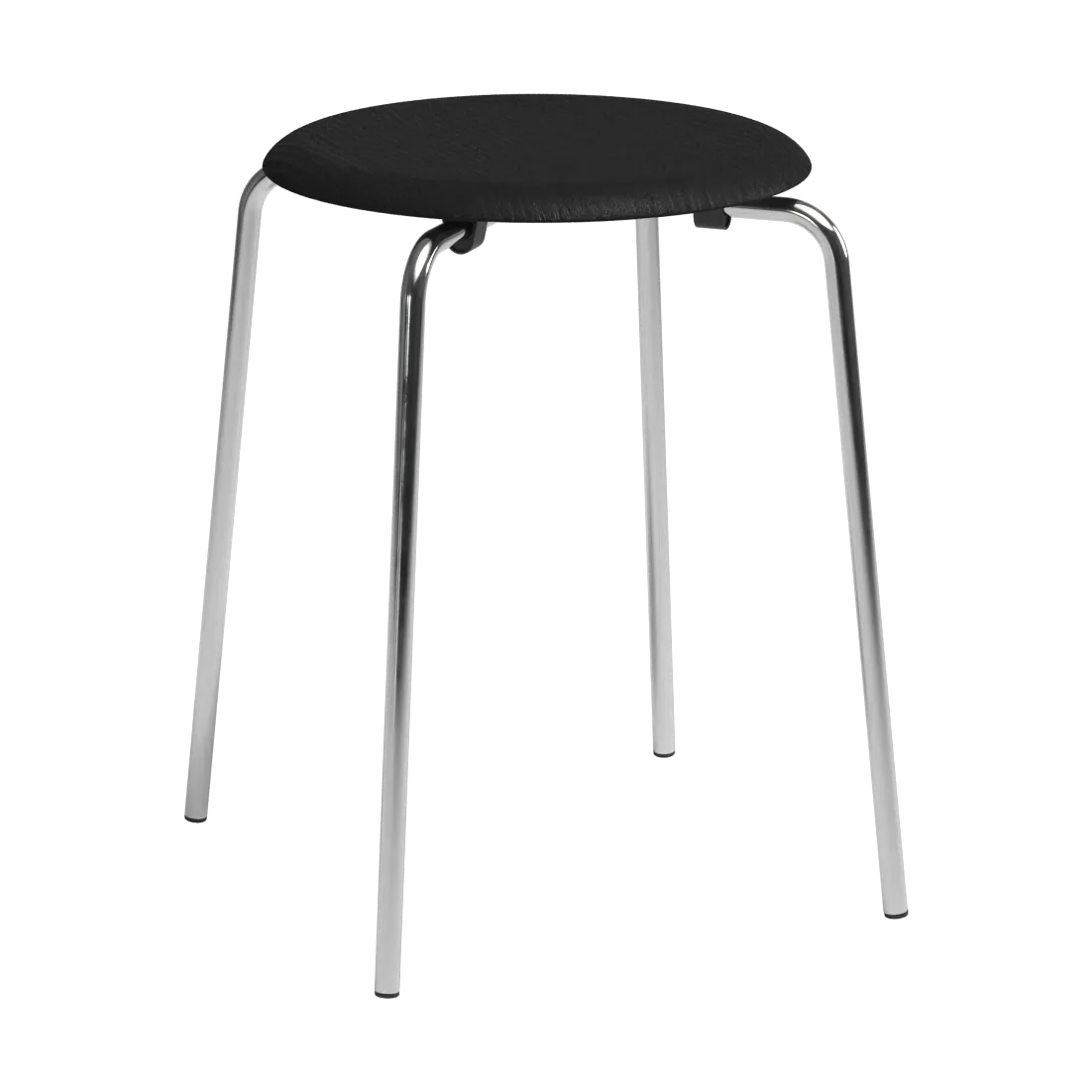 Dot rund pall, Svart ask-krom, Ø32,8x45,5 cm Fritz Hansen