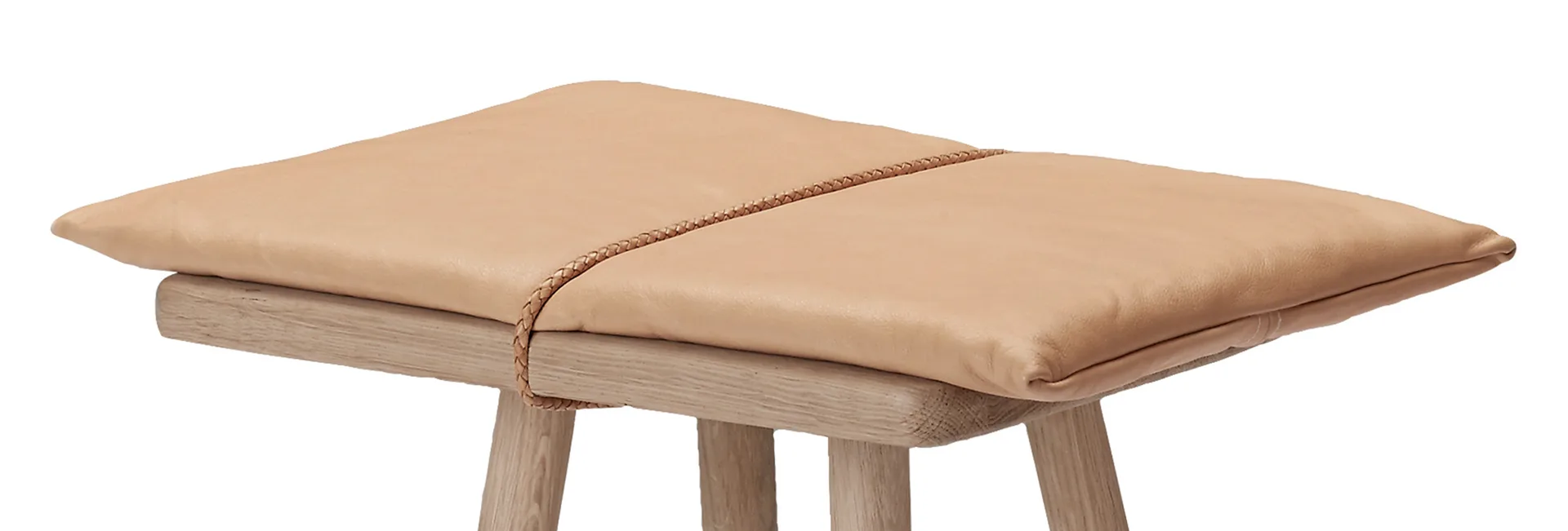 Georg läderdyna med rem till pall/barstol, Beige-brun Fritz Hansen