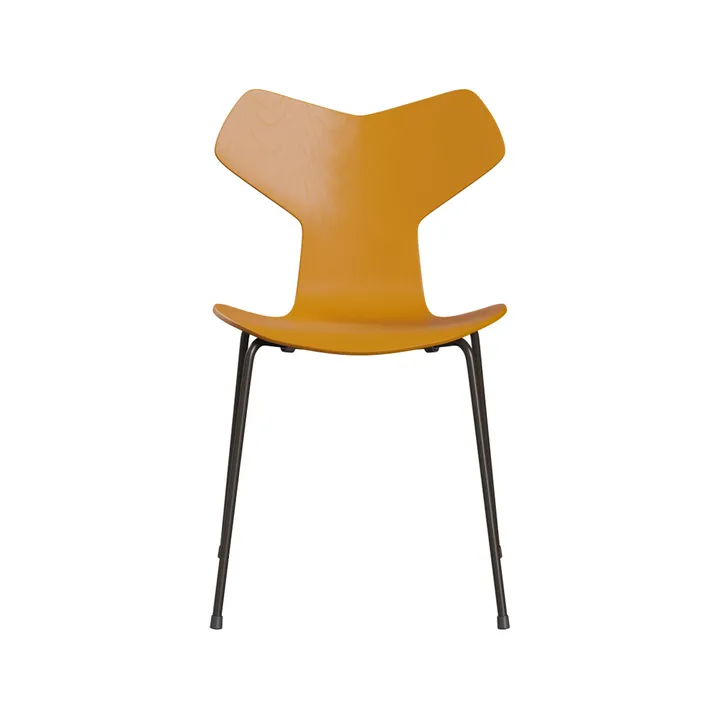 Grand Prix 3130 stol - Burnt yellow-målad ask-brunt stativ - Fritz Hansen