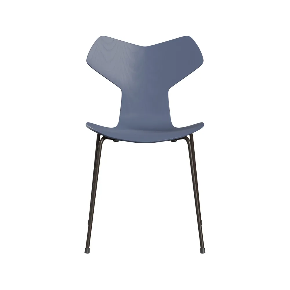 Grand Prix 3130 stol, Dusk blue-målad ask-brunt stativ Fritz Hansen