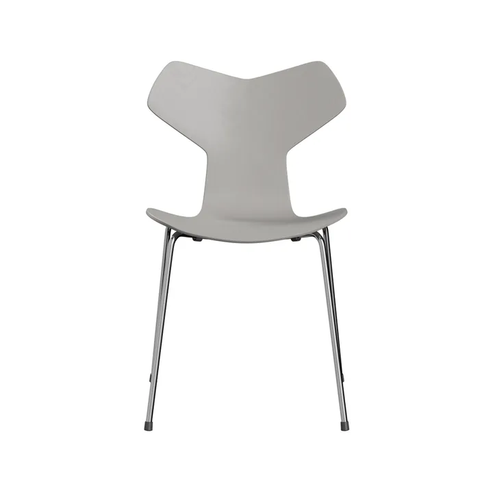 Grand Prix 3130 stol - Nine grey-målad ask-kromat stålstativ - Fritz Hansen