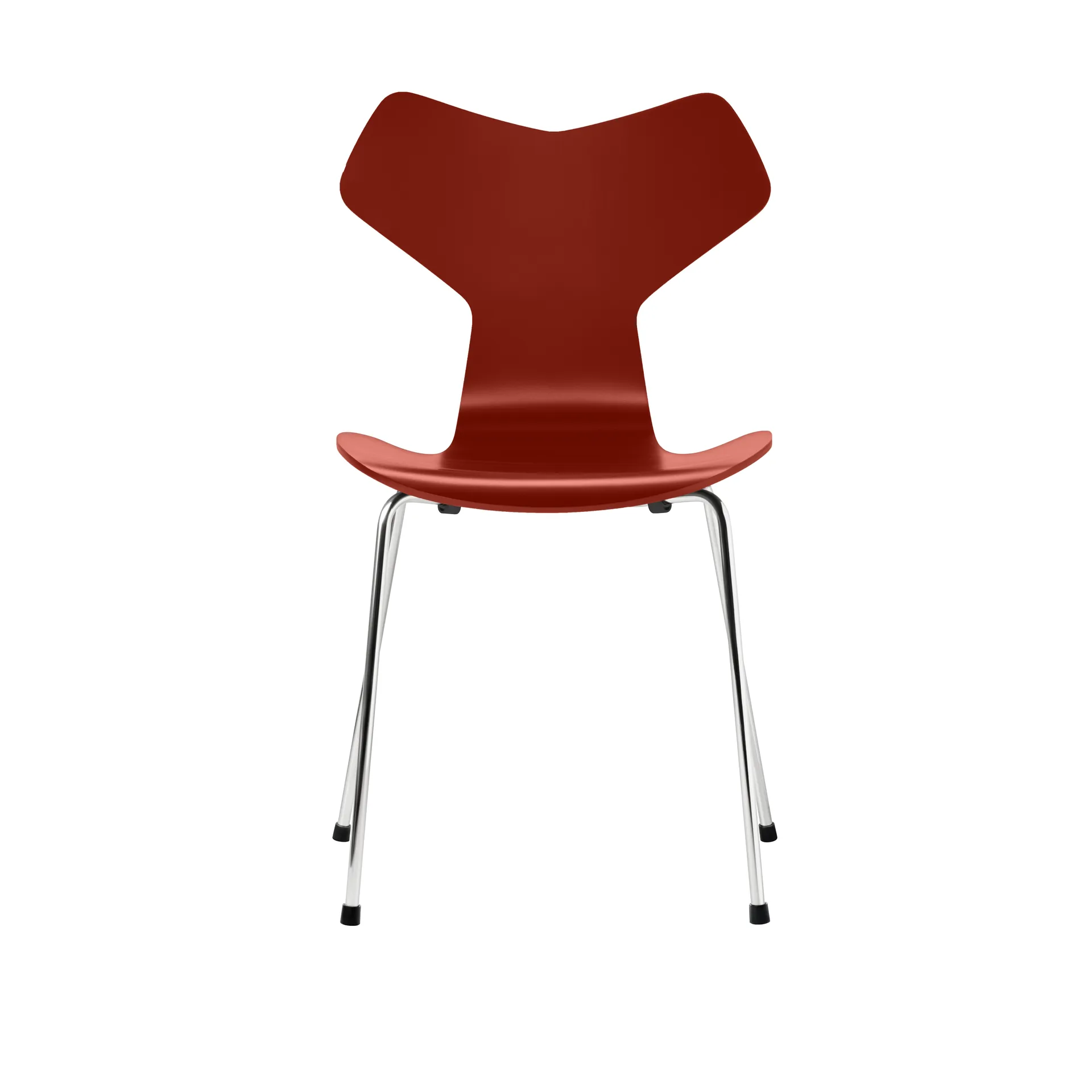 Grand Prix 3130 stol, Venetian Red 670-kromat stålstativ Fritz Hansen