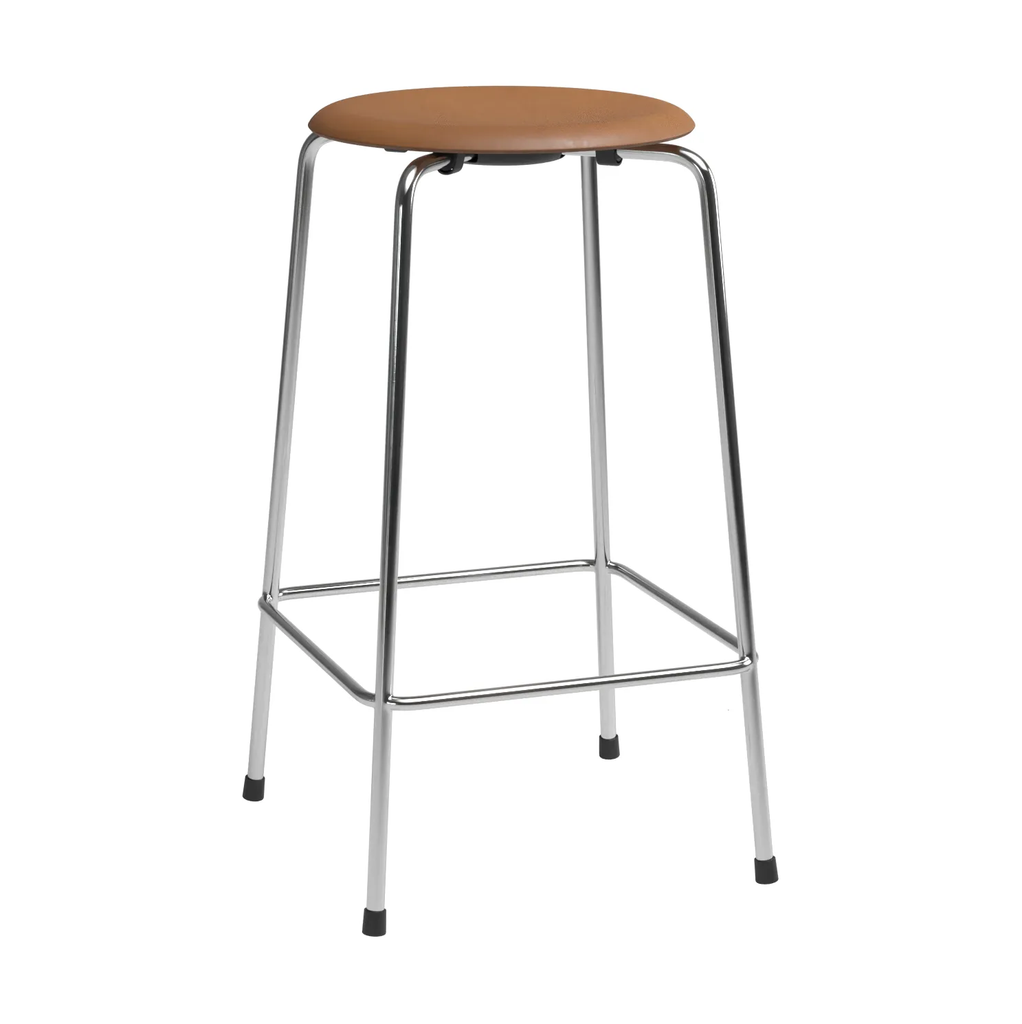 High Dot counter stool 4 ben, Wild läder walnut-krom Fritz Hansen