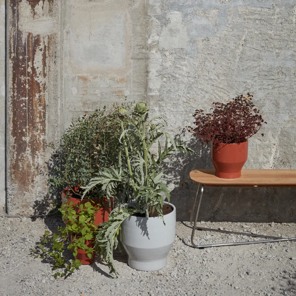 Lilium bänk, Teak, rostfritt stål Fritz Hansen